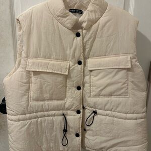 SHEIN Women's Cream Puffer Vest